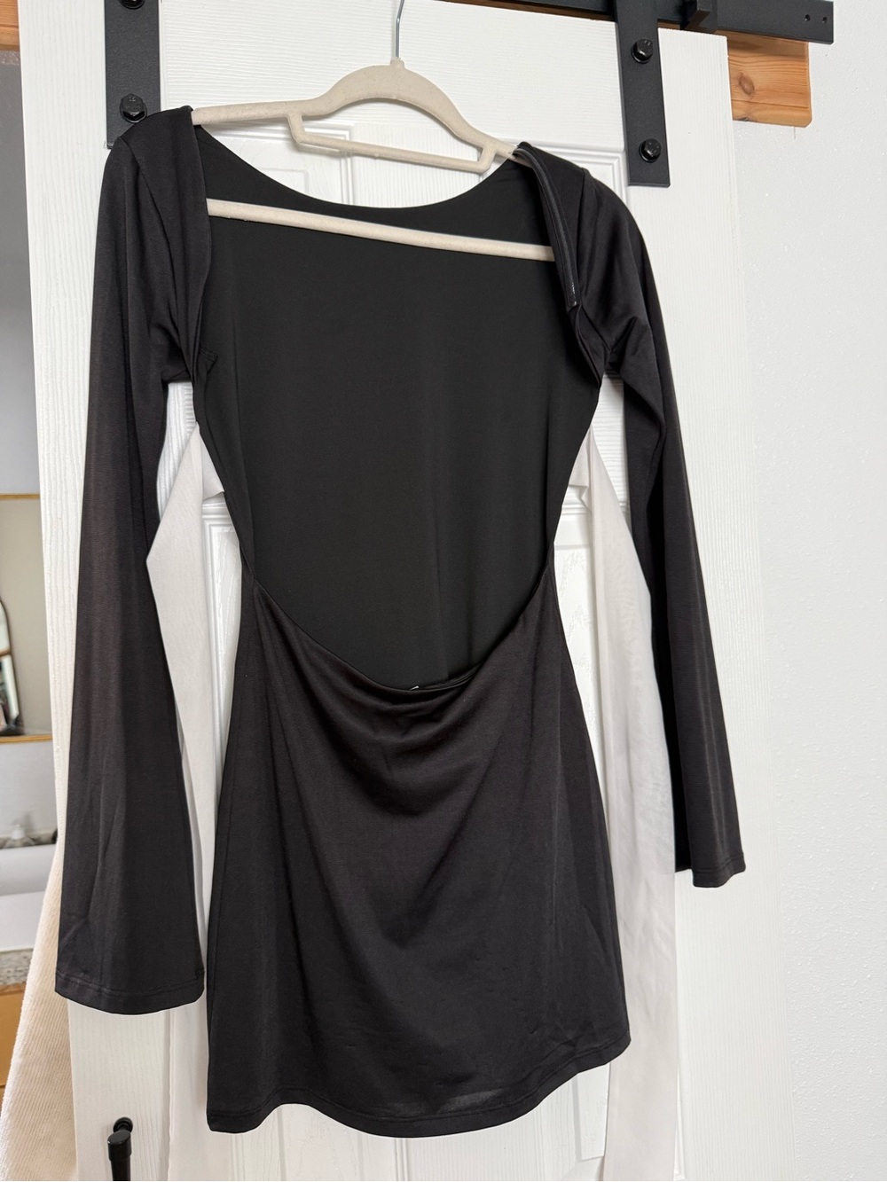 REVOLVE Black Long-Sleeve Backless Mini Dress
